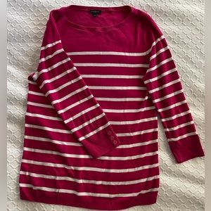 Talbots pink & white striped sweater